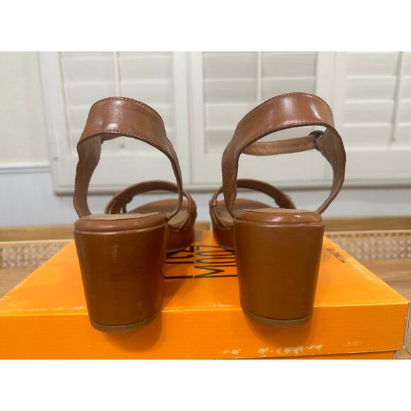 Miz Mooz NYC Graciela Heel Sandal Brandy Leather Sz 9.5/10 US 41 EU NIB Vacation - Picture 10 of 14